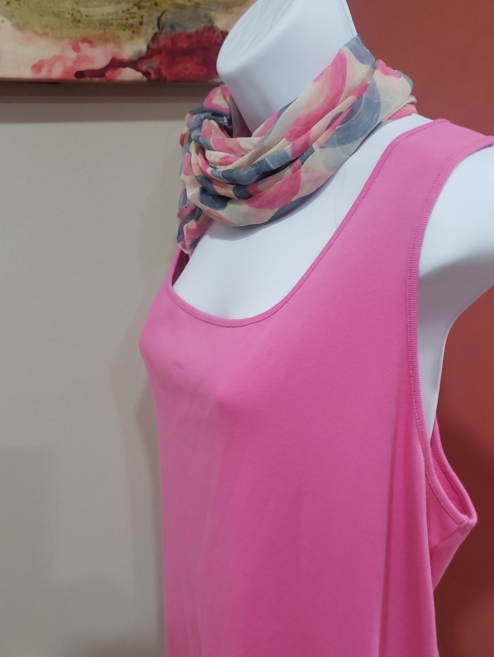Sigrid Olsen Sport Seamless Bandeau - Bright Pink Sleeveless Top, 3X - Picture 4 of 10